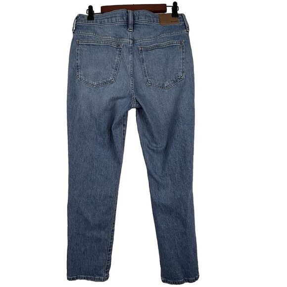 Madewell The Mid Rise Perfect Vintage Jeans 28 in Ainsdale Wash Knee Rip Edition - Picture 3 of 12